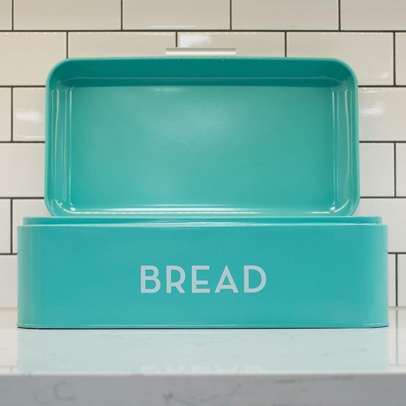 New Turquoise Blue Ivory Large Bread Bin - Picture 5 of 7